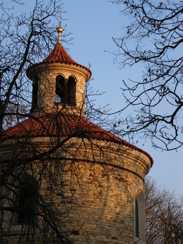 St. Martin Rotunda at Vysehrad with late spring sun - Prague