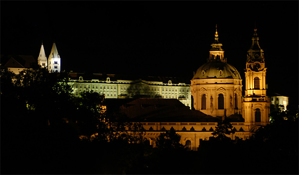 St. Nicholas Church in Prague Lesser Town by night