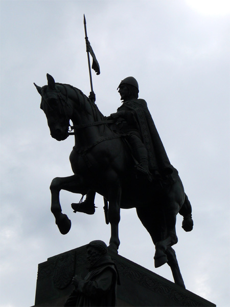the most famous statue of st. wenceslas in prague